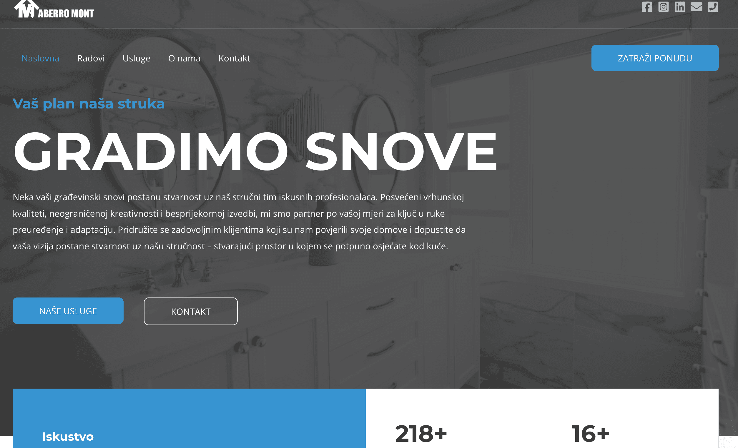 Aberro Mont - Modernizacija Online Prisutnosti Građevinske Tvrtke
